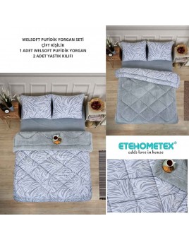 ETE HOMETEX ÇİFT KİŞİLİK LÜX WELSOFT YORGAN 195X215CM ZEBRA GRİ 8696474231950